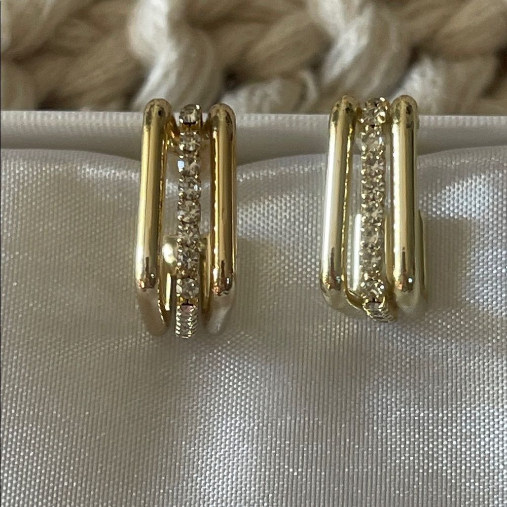 Elegant Gold and  Hoop Earrings